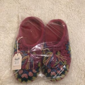 NWT Anthropologie French Knot Pink Rose Slippers